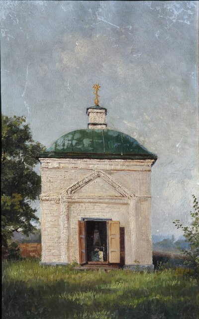 De cryptekapel van Mikhail Lermontov in Tarkhany, 1883 door A.S. Mezentsov
