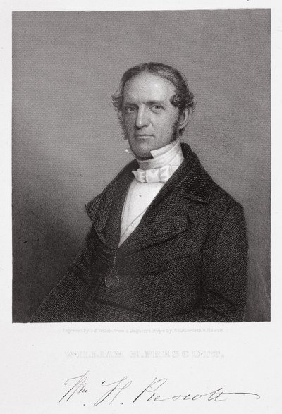 William Hickling Prescott, gegraveerd door Thomas B. Welch (1814-74) naar een daguerreotype door A.S. and Hawes, J. Southworth