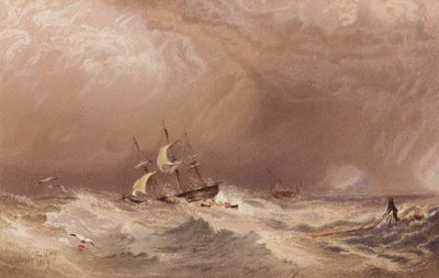 Een Schip in Nood door A.V. Copley (after) Fielding