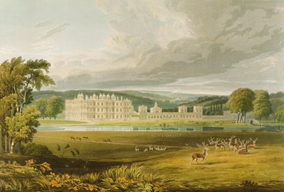 Longleat, Wiltshire, de Zetel van de Markies van Bath, naar een schets van Frederick MacKenzie, gegraveerd door Robert Havell, 1816 door A.V. Copley Fielding