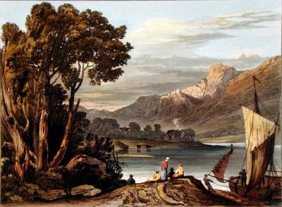 De Nieuwe Weir. Kijken naar de Rivier, plaat 11 uit Beschrijving van de Rivier Wye, gegraveerd door Theodore Henry Fielding (1781-1851), 1818 door A.V. Copley after Fielding