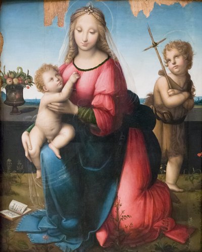 Madonna en Kind met de jonge Johannes door A. (1485 c.1525) Piccinelli