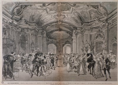 Illustraties voor de opera Le Maschere door Pietro Mascagni voor de uitvoering in het Teatro alla Scala in Milaan door A. (after) Bonamore