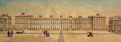 Royal Marines Barracks Woolwich, Kent gezien vanaf de Francis Street poort, 1855 door A. Arman