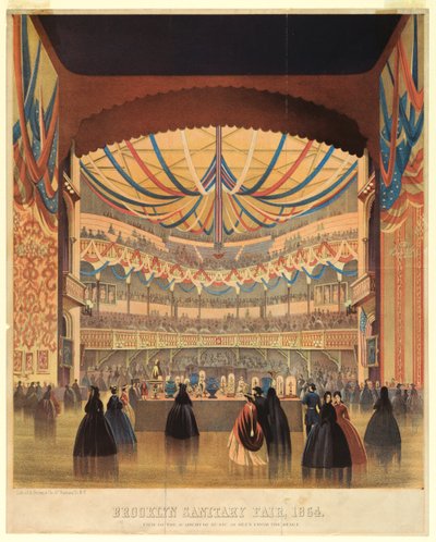Brooklyn Sanitary Fair van 1864, de Academie voor Muziek door A. Brown and Company