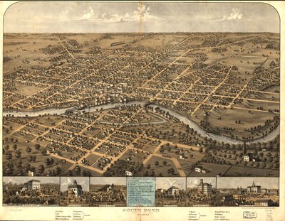 South Bend, Indiana 1866 door A.; Chicago Lithographing Co. Ruger