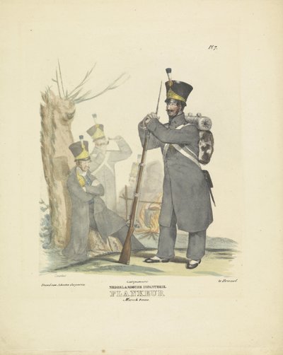 Flankeur in mars tenue, 1820-1825 door A. Courtois
