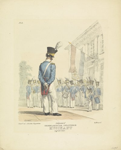 Muzikant in grote tenue, 1820-1825 door A. Courtois
