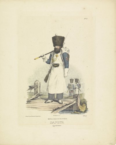 Sappeur in grote tenue, 1820-1825 door A. Courtois