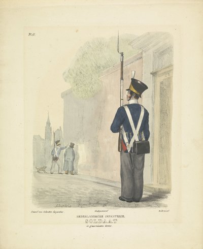 Soldaat in garnizoenstenue, 1820-1825 door A. Courtois