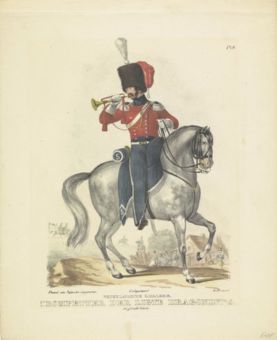 Trompetter in grote tenue, 1820-1825 door A. Courtois