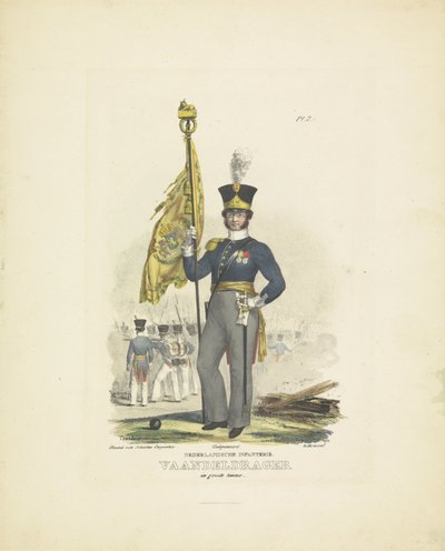 Vaandeldrager in grote tenue, 1820-1825 door A. Courtois