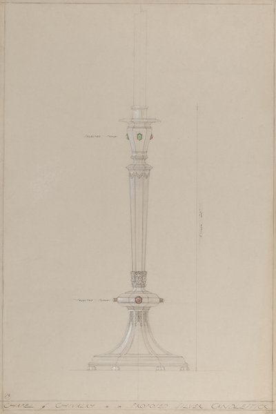 Kapel van Ridderlijkheid: voorgestelde zilveren kandelaar door A. Edward Jones and Co.