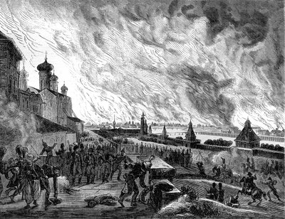Moskou in brand, 15 september 1812, 1882-1884 door A. Etienne