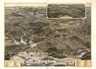 Stad Hingham, Plymouth County, Mass. 1885 door A. F.; Geo. H. Walker and Co. Poole