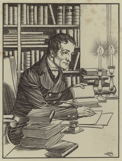 Illustratie voor The Essays of Elia door Charles Lamb door A. Garth Jones