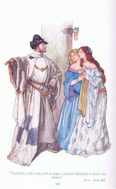 Frederick met boze blikken, beval Rosalind het paleis te verlaten (Zoals U Het Wilt), uit 