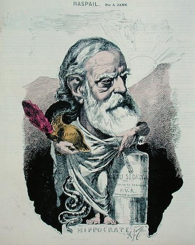 Karikatuur van François Vincent Raspail (1794-1878) ca. 1870 door A. Jann