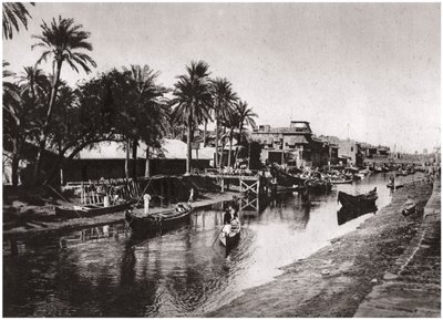 Ashar Creek leidend naar de Shatt al-Arab, Basra, Irak, 1925 door A. Kerim