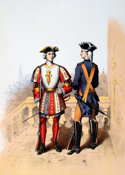 Koninklijke garde van de koning en cavalier, 18e eeuw door A. Lemercier