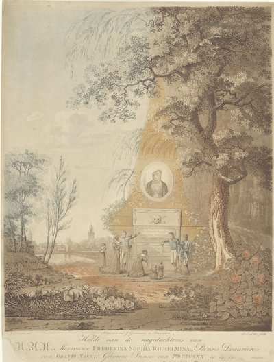 Gedenknaald ter gelegenheid van het overlijden van Wilhelmina van Pruisen door A. Lutz
