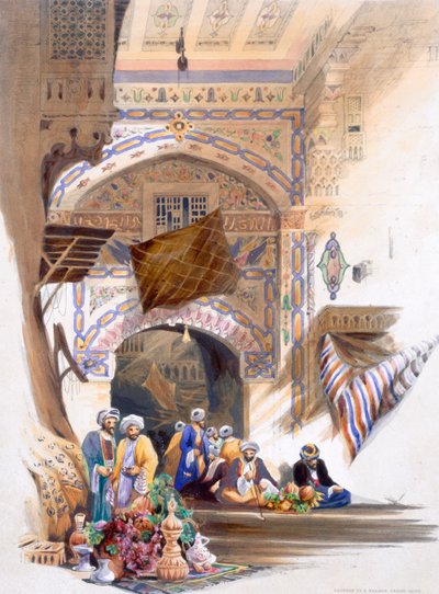 Poort van een Bazaar, Groot Caïro, Egypte, 1846 door A Margaretta Burr