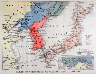 Kaart van het Theater van de Russisch-Japanse Oorlog door A Meunier