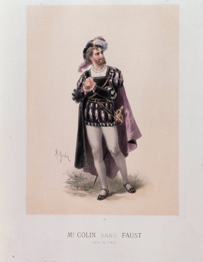 Monsieur Colin in de rol van Faust, opera door Charles Gounod door A. Morton