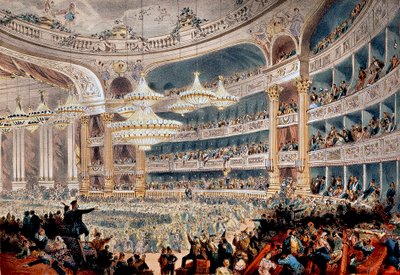 Bal in de Opera de la rue Le Peletier in Parijs rond 1850 - Gravure door A Provost door A Provost