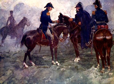 Pas na de slag ontmoetten Blücher en Wellington elkaar, 1815, 1905 door A. S. Forrest