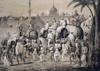 Lucknow, de hoofdstraat, uit 