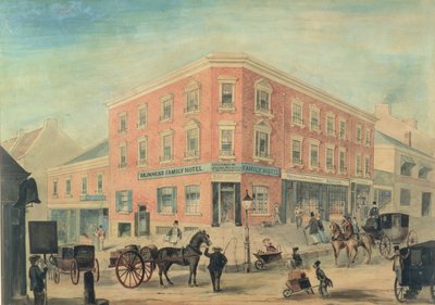 Hoek van George en Hunter Streets, Sydney, 1849 door A. Torning