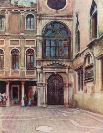 Binnenplaats bij Scuola Di S Giovanni Evangelista door A. Trevor Haddon