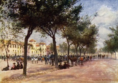 Granada, Markt en Zigeunerbeurs in de Triunfo door A. Trevor Haddon