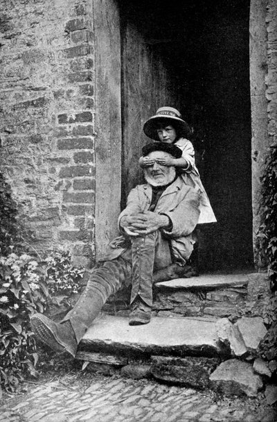 Een kind met haar grootvader, Engeland, ca. 1922 door A. W. Cutler
