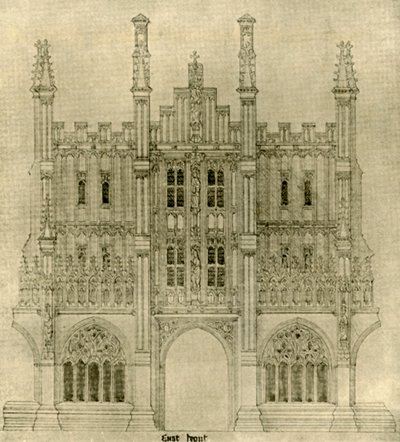 Architecturale tekening: Oostgevel, 1833-1834, 1906 door A. W. N. Pugin