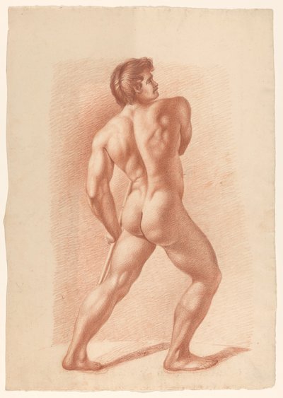 Staand mannelijk naakt, op de rug gezien door A. Waterloo (attributed to)