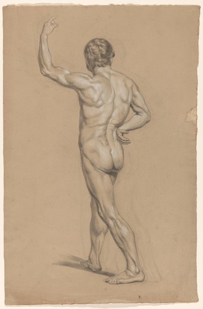 Staand mannelijk naakt, op de rug gezien door A. Waterloo (attributed to)