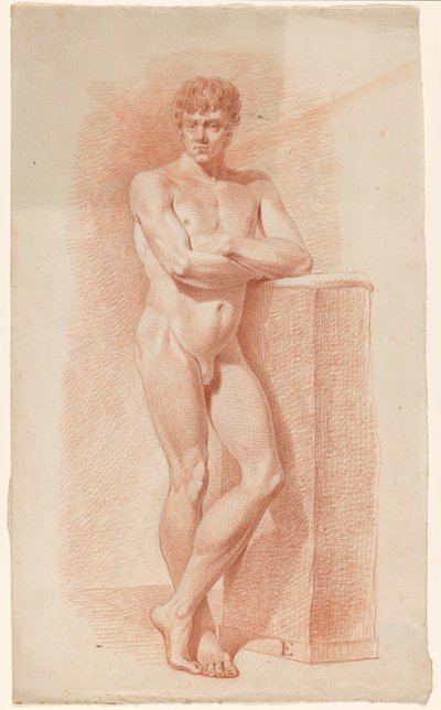 Staand mannelijk naakt, van voren gezien door A. Waterloo (attributed to)