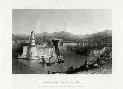Ingang van de haven van Marseille, Frankrijk, 1875 door A. Willmore