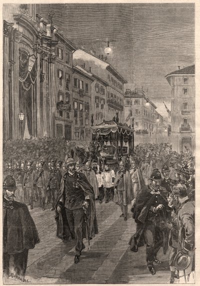 Verdi, Giuseppe: begrafenisstoet, Milaan, 26 februari 1901. door A. after Bonamore