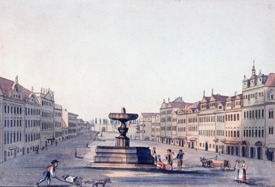 Paardenmarkt, ca.1810 door A. and Berka, Johann Gustav