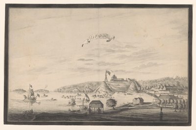 Gezicht op Jepara door A. de Nelly (possibly)