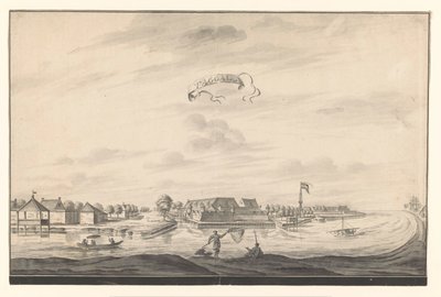 Gezicht op Tegal door A. de Nelly (possibly)