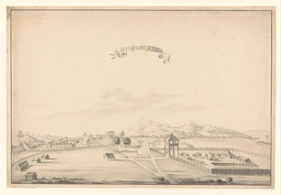 Gezicht op het fort Salatiga door A. de Nelly (possibly)
