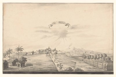 Gezicht op het fort van Salatiga door A. de Nelly (possibly)