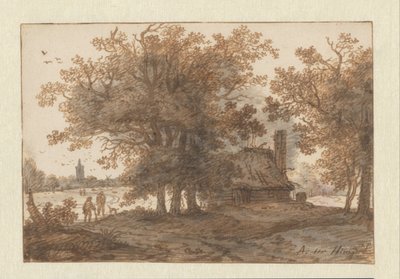 Landschap met een huis tussen bomen door Aarnout ter Himpel