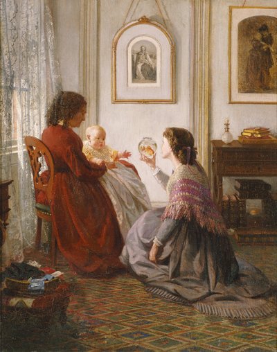 De familie Shattuck, met grootmoeder, moeder en baby door Aaron Draper Shattuck