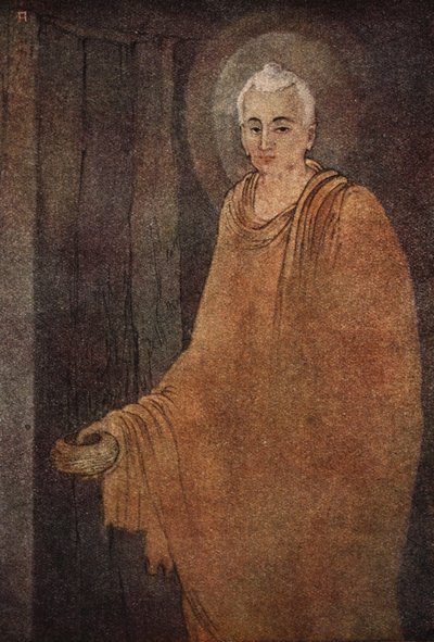 Boeddha als bedelmonnik, illustratie uit 