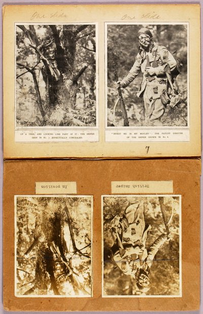 Britische Scharfschützen-Tarnung (frühe Bilder), Studienmappe für das Buch Concealing Coloration in the Animal Kingdom door Abbott Handerson Thayer